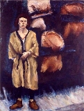 Painting: Lady with Kounellis' Background
